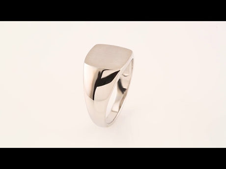 Sterling Silver 13x12 mm Rectangle Signet Ring