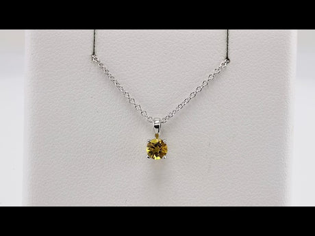 14K Yellow Gold 5 mm Natural Citrine 16-18" Necklace