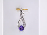 14K White Natural Tanzanite & .04 CTW Natural Diamond Pendant