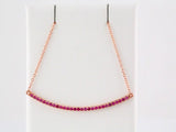 14K Rose Gold Natural Pink Sapphire Bar 16-18" Necklace