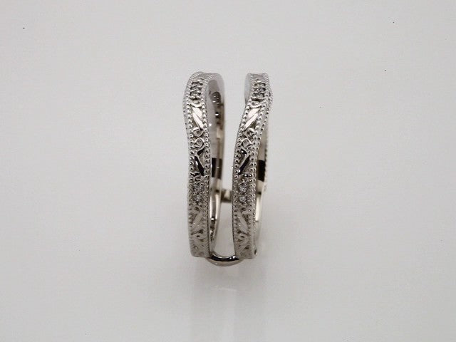 14K White Gold .05 CTW Natural Diamond Ring Guard