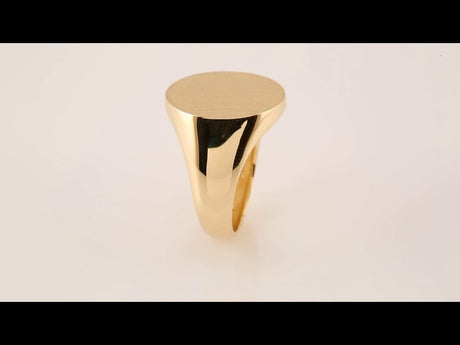 14K Yellow Gold Oval Signet Ring