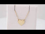 14K Yellow Gold Engravable Heart 16-18" Necklace