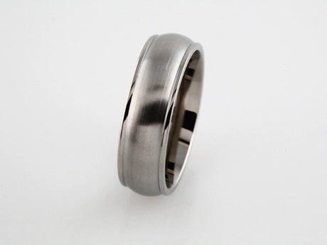 Titanium 7 mm Grooved & Satin Finish Band