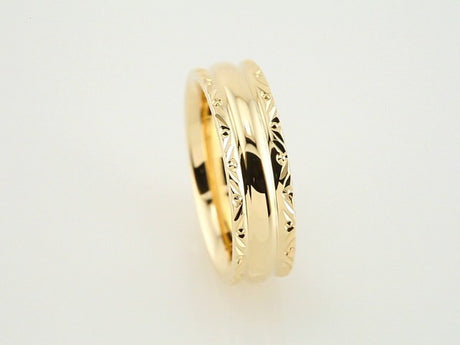 14K Yellow Gold 6 mm Design-Engraved Comfort-Fit Band Size 5.5
