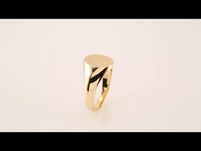 18K Yellow Oval Signet Ring