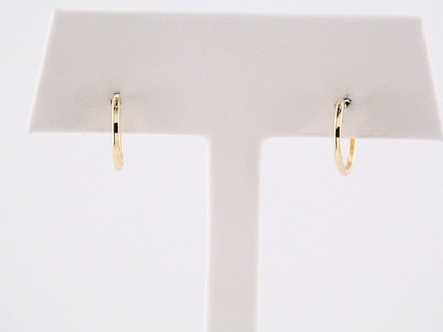 14K Yellow Gold Youth Hinged 12.5 mm Hoop Earrings