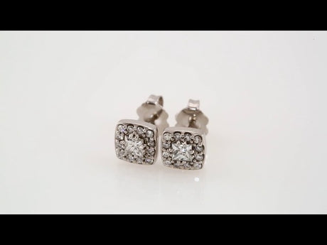 14K White Gold 1/2 CTW Natural Diamond Earrings