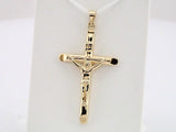 18K Yellow Gold 35x22 mm Crucifix Pendant