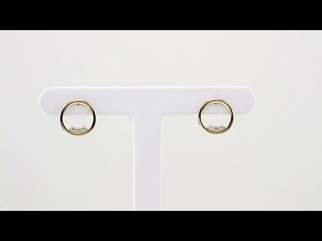 14K Yellow Gold 1/6 CTW Natural Diamond Circle Earrings