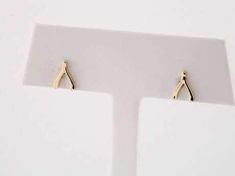 14K Yellow Wishbone Earrings