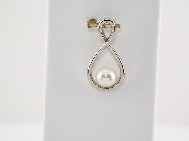 14K White Gold Cultured White Freshwater Pearl Pendant
