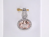 14K White Natural Pink Morganite & 1/8 CTW Natural Diamond Pendant