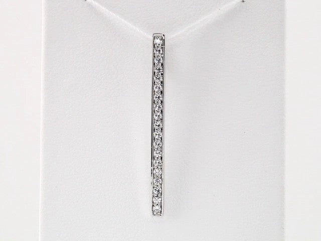 14K White 1/5 CTW Natural Diamond Vertical Bar Pendant