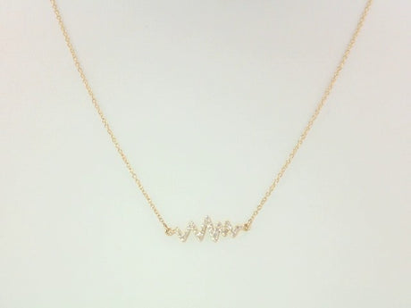 14K Yellow 1/6 CTW Natural Diamond Heartbeat 16-18" Necklace