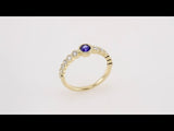 14K Yellow Natural Blue Sapphire & 1/2 CTW Natural Diamond Ring