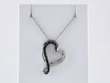 Sterling Silver 1/5 CTW Natural Black & White Diamond Heart 18" Necklace  