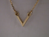 14K Yellow Geometric V 16 1/2" Necklace