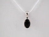 14K White Gold Natural Black Onyx Pendant