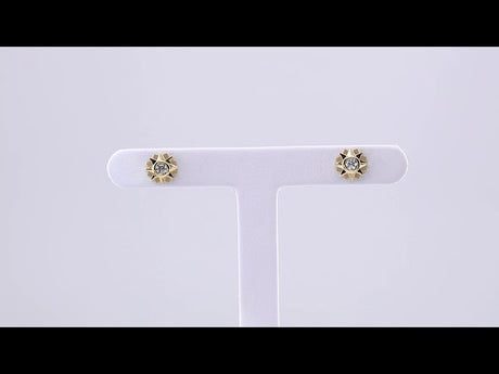 14K Yellow Gold 1/3 CTW Natural Diamond Sun Earrings