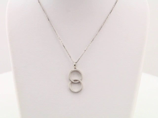 14K White Interlocking Circle 16-18" Necklace