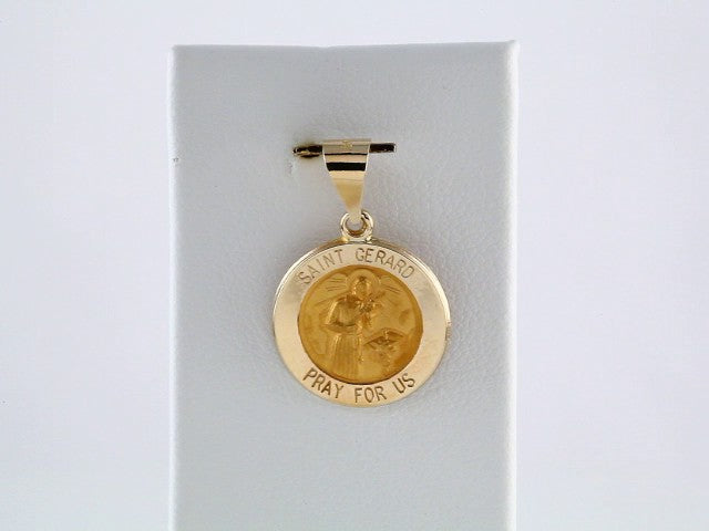 14K Yellow 15 mm Round Hollow St. Gerard Medal