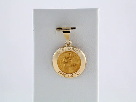14K Yellow 15 mm Round Hollow St. Gerard Medal