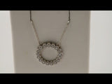 14K White Gold 1/5 CTW Natural Diamond Circle 16-18" Necklace