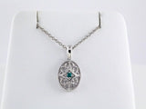 Sterling Silver Natural Emerald 18" Necklace