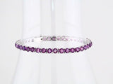 14K White Natural Amethyst 7 1/4" Line Bracelet