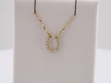 14K Yellow .07 CTW Natural Diamond Horseshoe 16" Necklace