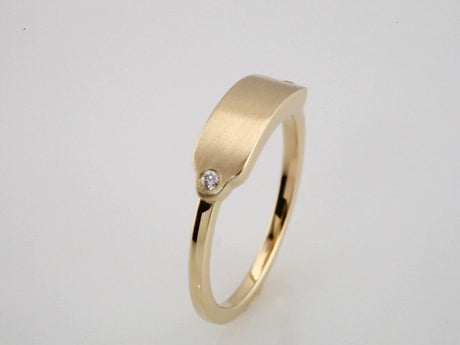 14K Yellow .03 CTW Natural Diamond 18x5 mm Signet Ring