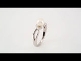 14K White Gold 6.5-7.0 mm Cultured White Freshwater Pearl Ring