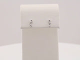 14K White Curved Beaded Earrings