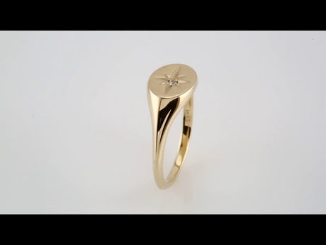14K Yellow Gold .02 CT Natural Diamond Ring