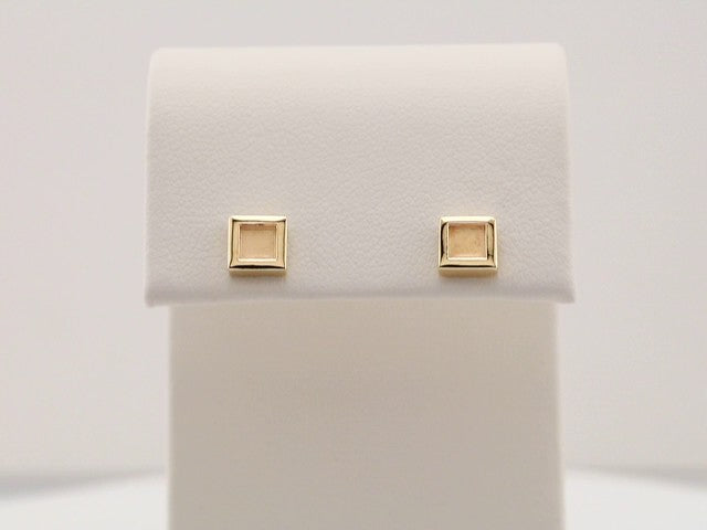 14K Yellow 5.4 mm Square Petite Earrings