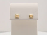 14K Yellow 5.4 mm Square Petite Earrings