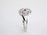 Sterling Silver Natural Ruby Granulated Filigree Ring