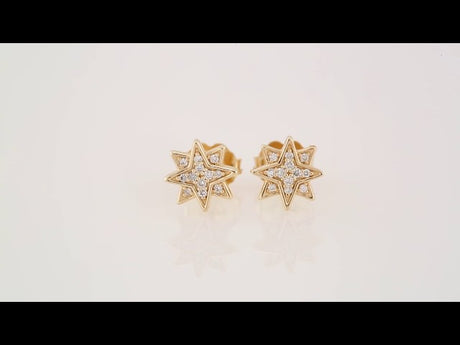 14K Yellow .08 CTW Natural Diamond Star Earrings