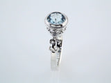 Sterling Silver Natural Aquamarine & .02 CTW Natural Diamond Ring