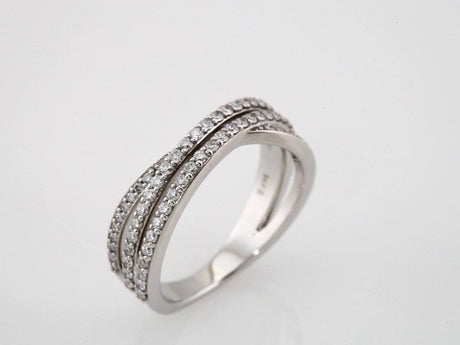 14K White Gold 1/2 CTW Natural Diamond Criss-Cross Ring