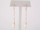 14K Yellow Gold Cultured White Freshwater Pearl Earrings