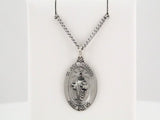Sterling Silver 23.7x16.2 mm Oval St. Jude Thaddeus 24" Necklace