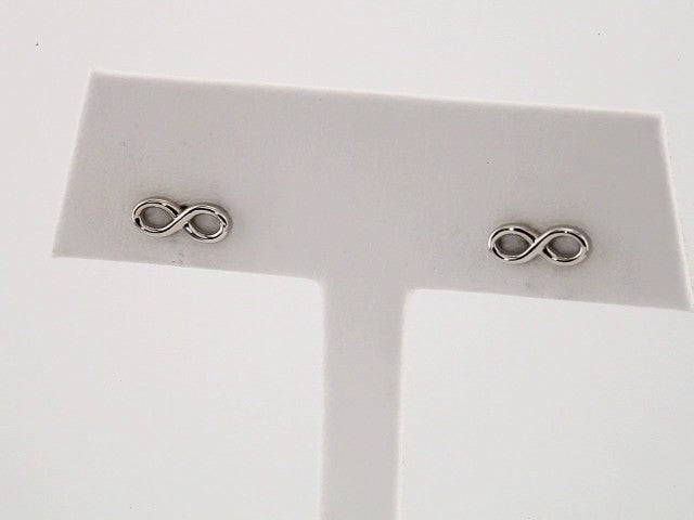 14K White Infinity-Inspired Earrings