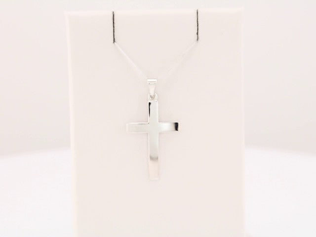 14K White 23x15.9 mm Cross Pendant