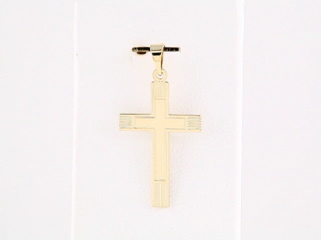 14K Yellow 21.5x12 mm Cross Pendant