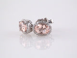 14K White Natural Pink Morganite & 1/5 CTW Natural Diamond Earrings