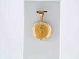 14K Yellow 15 mm Round Hollow St. Florian Medal
