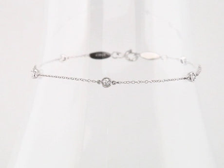 14K White Gold 1/3 CTW Lab-Grown Diamond Bezel-Set Station 7" Bracelet