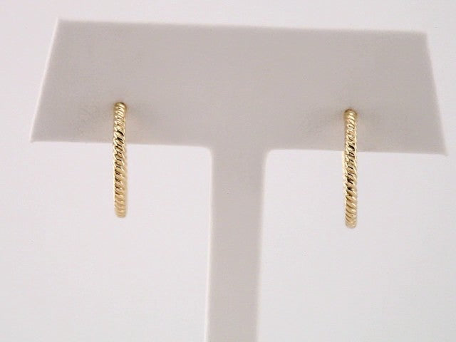 14K Yellow Gold Rope 17 mm Hoop Earrings